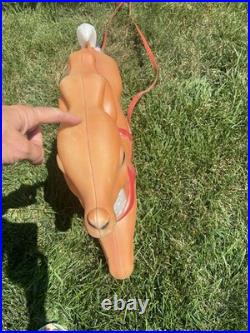 Empire Santa's Sleigh With Reindeer 1970 Vintage Christmas Lighted Blowmold USA