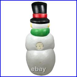 Empire Snowman Blow Mold Vintage White Christmas Pipe Broom XL Tested 39