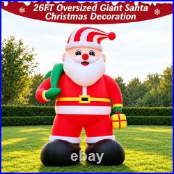 Extra Large 26FT Giant Inflatable Santa Claus Christmas Decorations with Blower