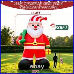 Extra Large 26FT Giant Inflatable Santa Claus Christmas Decorations with Blower