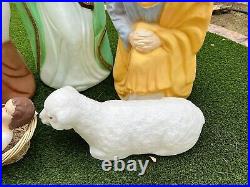 Extra Large 60 Vintage 10 Piece Lighted Empire Christmas Blow Mold Nativity Set
