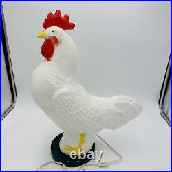 Fancy Farms Lights Rooster Blow Mold Plastic Lamp Decor Large 20 Rare Vintage