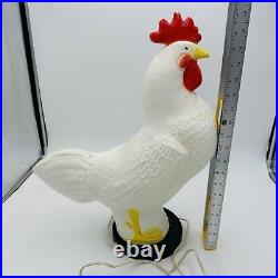 Fancy Farms Lights Rooster Blow Mold Plastic Lamp Decor Large 20 Rare Vintage