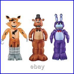 Five 5 Nights at Freddy's Halloween Inflatable's Set of Three Freddy Bonnie Foxy