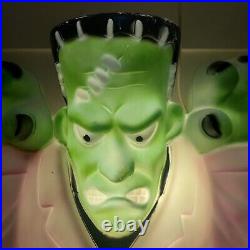 Frankenstein Monster Halloween Blow Mold Vintage Lighted 36 Empire WORKS