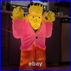 Frankenstein Monster Halloween Blow Mold Vintage Lighted 36 Made By Empire