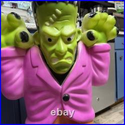 Frankenstein Monster Halloween Blow Mold Vintage Lighted 36 Made By Empire