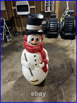 Frosty the Snowman Blow Mold General Foam Plastics Vintage 42 Lighted