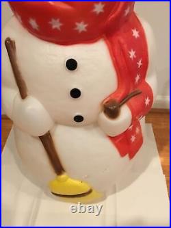 Frosty the Snowman withCarrot Nose Lighted Christmas Blow Mold Vintage 40