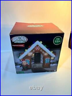 GEMMY 9' Wide Gingerbread House Archway Airblown Lighted Inflatable Christmas