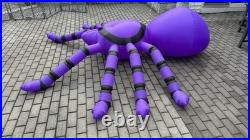 GEMMY AIRBLOWN Inflatable 8ft Spider Lights Up Halloween with Tethers Purple Black