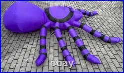 GEMMY AIRBLOWN Inflatable 8ft Spider Lights Up Halloween with Tethers Purple Black