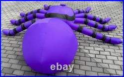 GEMMY AIRBLOWN Inflatable 8ft Spider Lights Up Halloween with Tethers Purple Black