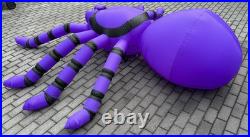GEMMY AIRBLOWN Inflatable 8ft Spider Lights Up Halloween with Tethers Purple Black