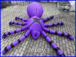 GEMMY AIRBLOWN Inflatable 8ft Spider Lights Up Halloween with Tethers Purple Black
