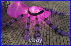 GEMMY AIRBLOWN Inflatable 8ft Spider Lights Up Halloween with Tethers Purple Black