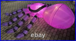GEMMY AIRBLOWN Inflatable 8ft Spider Lights Up Halloween with Tethers Purple Black