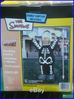 GEMMY HOMER SIMPSON SKELETON AIRBLOWN INFLATABLE 8 FT TALL- New & Unopened