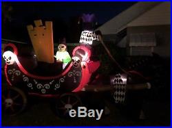 GEMMY Halloween Animated Jester Circus Wagon Inflatable Airblown with Organ Player