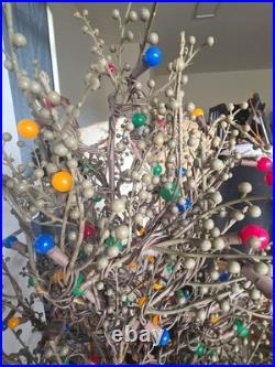 GE 5 ft Winterberry Pre-lit 200 LED Sugar Plum Lights Brown Branch Tree Multi