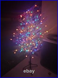 GE 5 ft Winterberry Pre-lit 200 LED Sugar Plum Lights Brown Branch Tree Multi