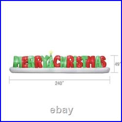 GIANT 20' Yard Inflatable Merry Christmas Sign Led Lights Outdoor HUGE Giant