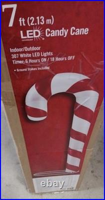 GIANT 7ft Candy Cane LED Light Up Christmas Prop Christmas Yard Sculpture Prop