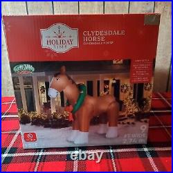 GIANT CLYDESDALE HORSE 9 ft Inflatable Huge Christmas Decor light up Outdoor