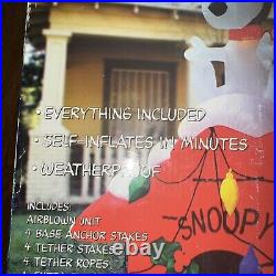 GIGANTIC 7 FEET GEMMY PEANUTS SNOOPY HTF RARE CHRISTMAS RED BARON Inflatable