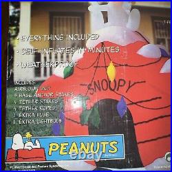 GIGANTIC 7 FEET GEMMY PEANUTS SNOOPY HTF RARE CHRISTMAS RED BARON Inflatable