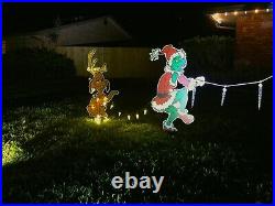 GRINCH Stealing CHRISTMAS Lights Lawn Decoration & Max the Dog FREE SHIPPING