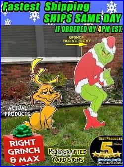 GRINCH Stealing CHRISTMAS Lights RIGHT Facing GRINCH + MAX The Dog FAST SHIPPING