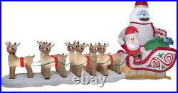 Gemmmy Colossal 16.5' Rudolph Santa Bumble Sleigh Airblown Inflatable Christmas