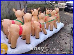 Gemmmy Colossal 16.5' Rudolph Santa Bumble Sleigh Airblown Inflatable Christmas