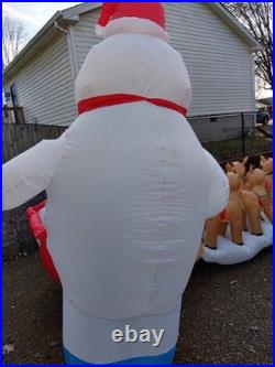 Gemmmy Colossal 16.5' Rudolph Santa Bumble Sleigh Airblown Inflatable Christmas