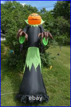 Gemmy 10' Halloween Inflatable Pumpkin Reaper Grim Reaper Yard Decoration Gemmy