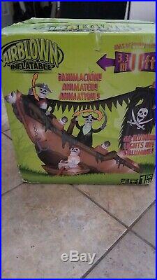 Gemmy 11ft Rare Halloween Airblown Inflatable Sinking Pirate Ship Working