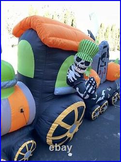 Gemmy 12 Inflatable Airblown Animated Halloween Train Skeleton Ghost READ DESC