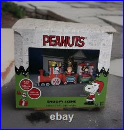 Gemmy 16.5 Ft Long Peanuts Train Scene Christmas Inflatable Used