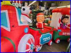 Gemmy 16.5ft Long Peanuts Train Scene Christmas Inflatable