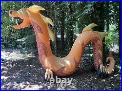 Gemmy 16ft Airblown Inflatable Flaming Mouth Orange Serpent Dragon