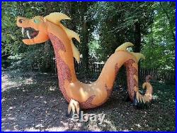 Gemmy 16ft Airblown Inflatable Flaming Mouth Orange Serpent Dragon