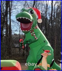 Gemmy 17.5 Foot Tall T-Rex Airblown Christmas Inflatable Dinosaur Colossal