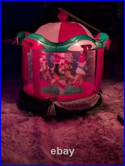 Gemmy 2005 6' Animated Carousel Christmas Airblown Inflatable SANTA Reindeer