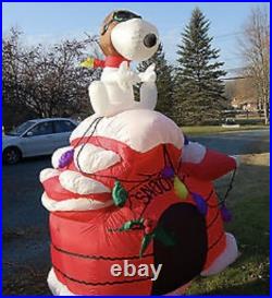 Gemmy 2007 7ft Tall Snoopy RED BARON On Dog House Christmas Airblown Inflatable