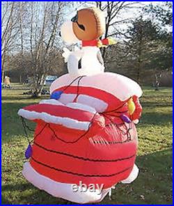 Gemmy 2007 7ft Tall Snoopy RED BARON On Dog House Christmas Airblown Inflatable