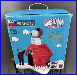 Gemmy 2007 7ft Tall Snoopy RED BARON On Dog House Christmas Airblown Inflatable