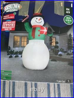 Gemmy 20' Colossal Lighted Christmas Snowman Inflatable Airblown Blow-up Yard