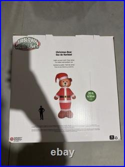 Gemmy 20 FT Colossal Teddy Bear Christmas Lighted Inflatable Santa Hat DISPLAY