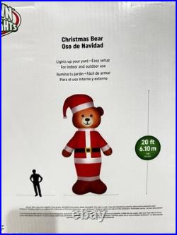 Gemmy 20ft Colossal Christmas Santa Bear Airblown inflatable NIB Free Shipping